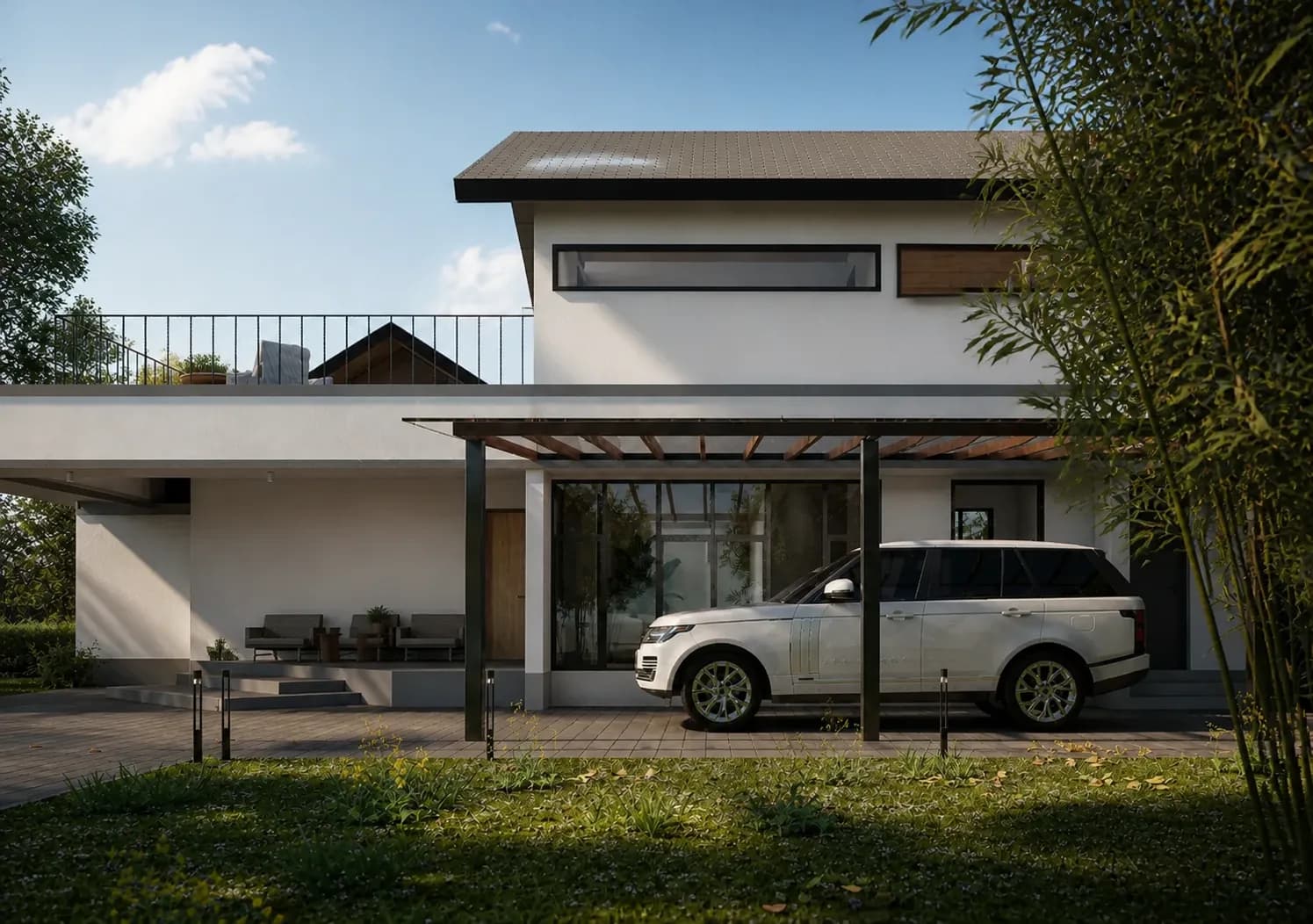 Out-House Villa architectural detail view 2